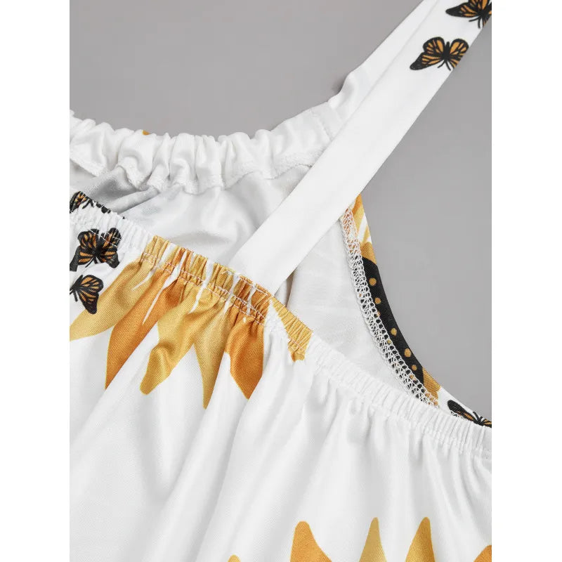 Robe Débardeur Imprimé Tournesol
