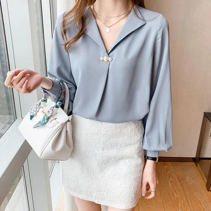 Chemisier Chiffon Chic à Col V