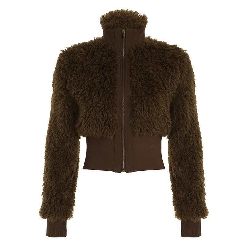 Veste Marron Fausse Fourrure Talia – Audace & Charme