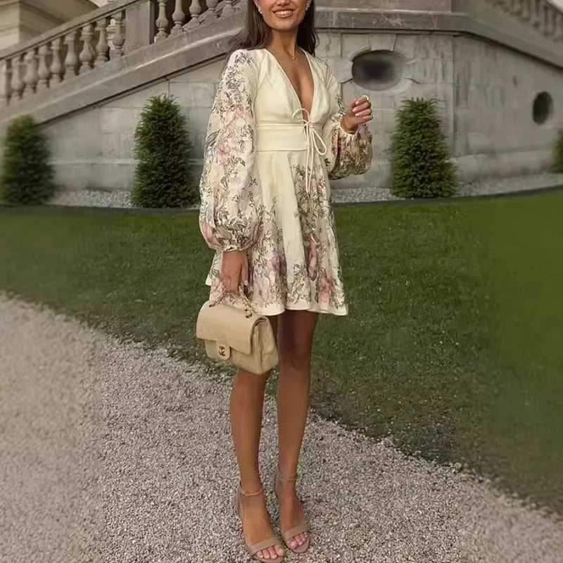 Robe Imprimée à Lacets