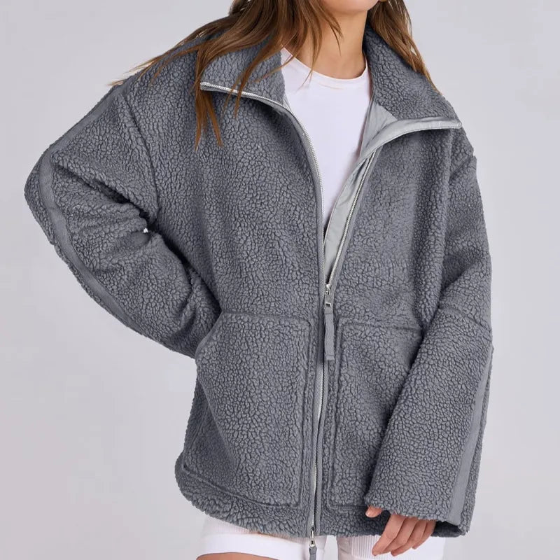 Veste Zippée Grise Femme Lyana – Sobriété & Modernité