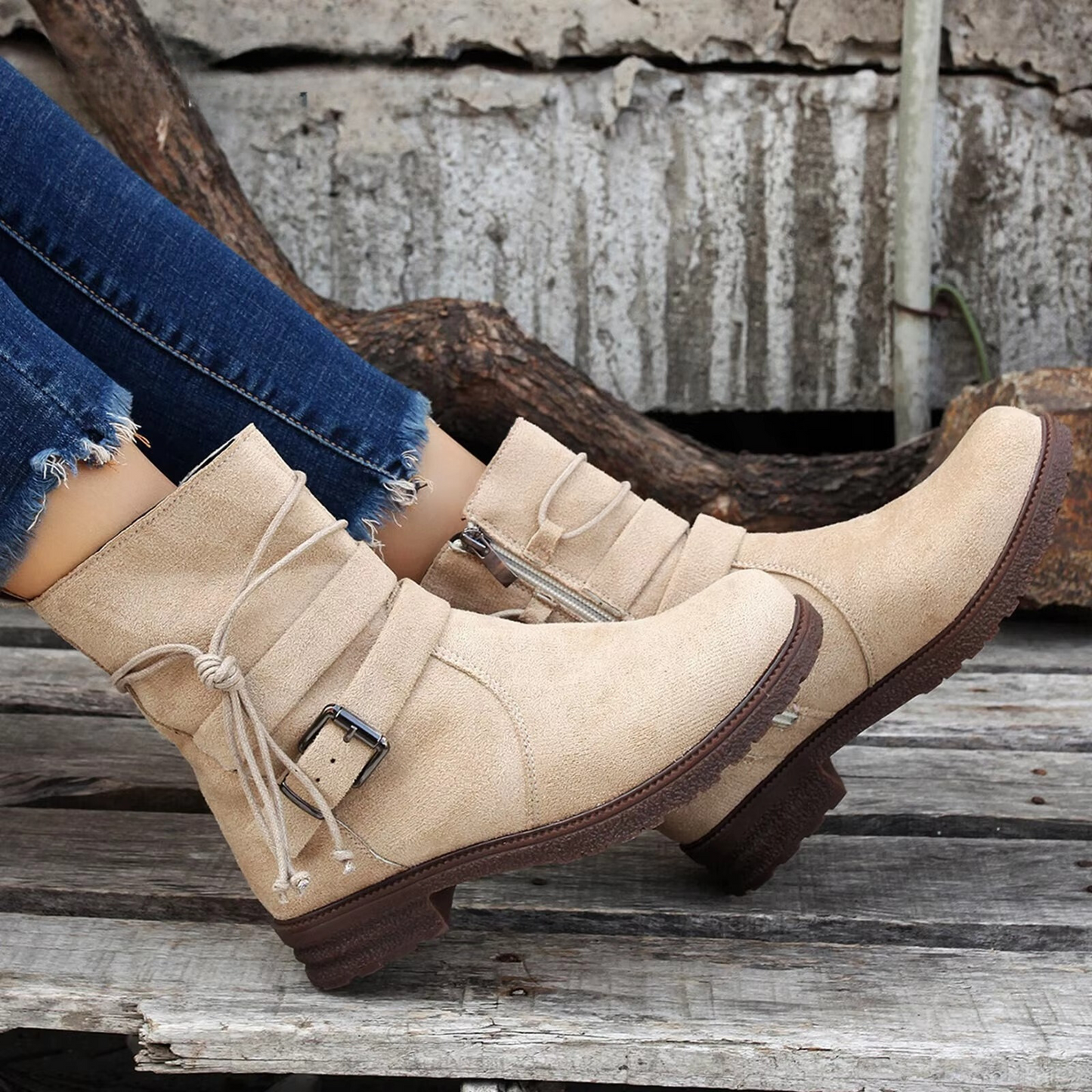 Bottines Chelsea Vintage en cuir - Style anglais, lacets & talons bas