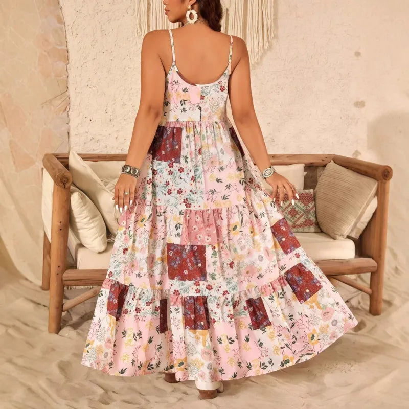 Robe à Bretelles Imprimée Fleurs
