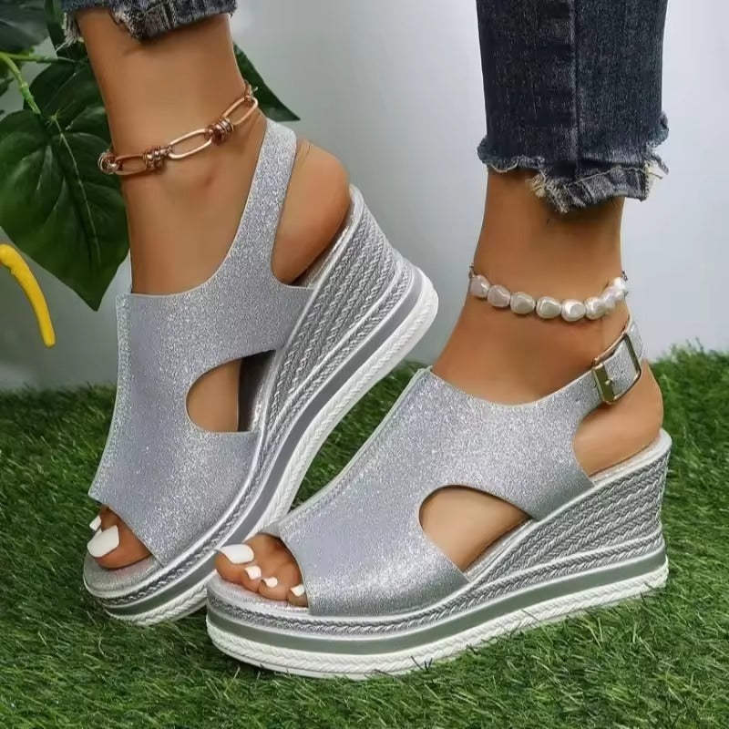 Sandales à Talons Compensés Assortis avec Tout