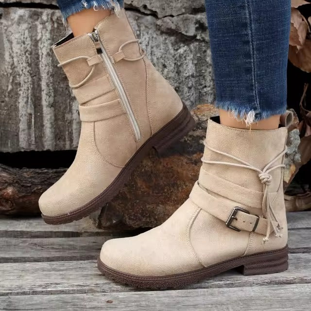 Bottines Chelsea Vintage en cuir - Style anglais, lacets & talons bas