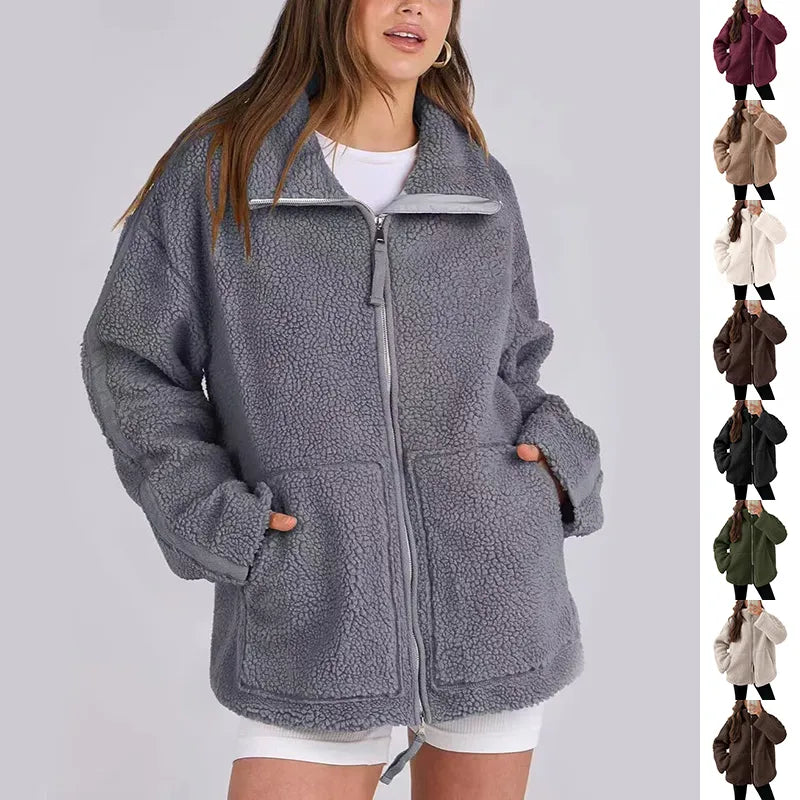 Veste Zippée Grise Femme Lyana – Sobriété & Modernité
