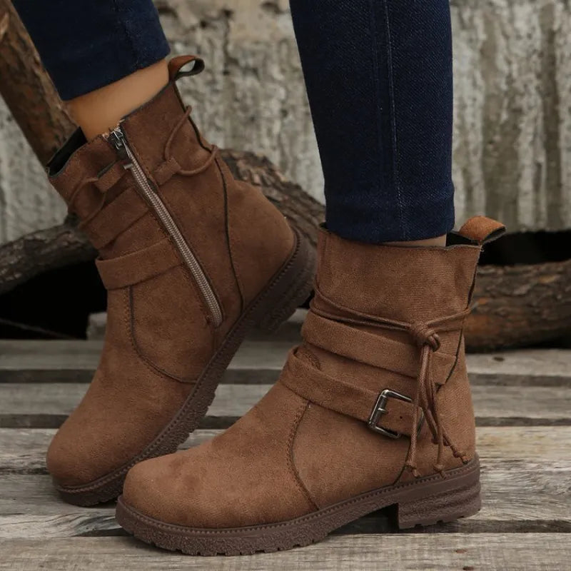 Bottines Chelsea Vintage en cuir - Style anglais, lacets & talons bas