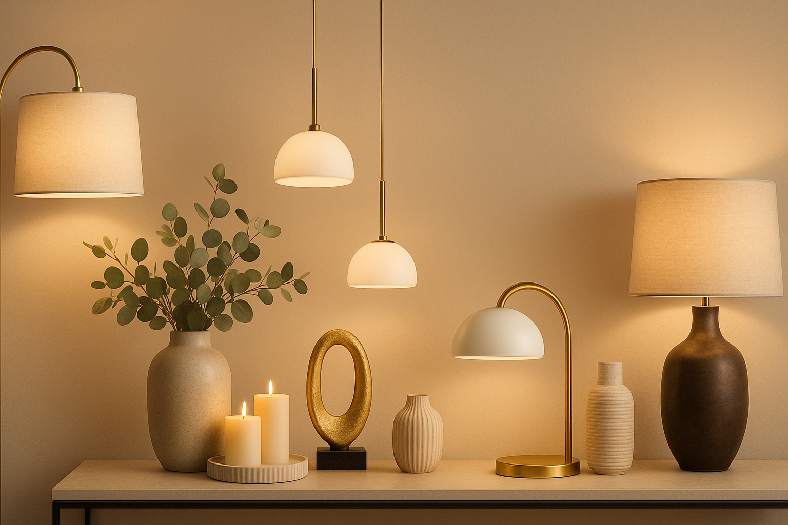 make a header image of home decor and lamps