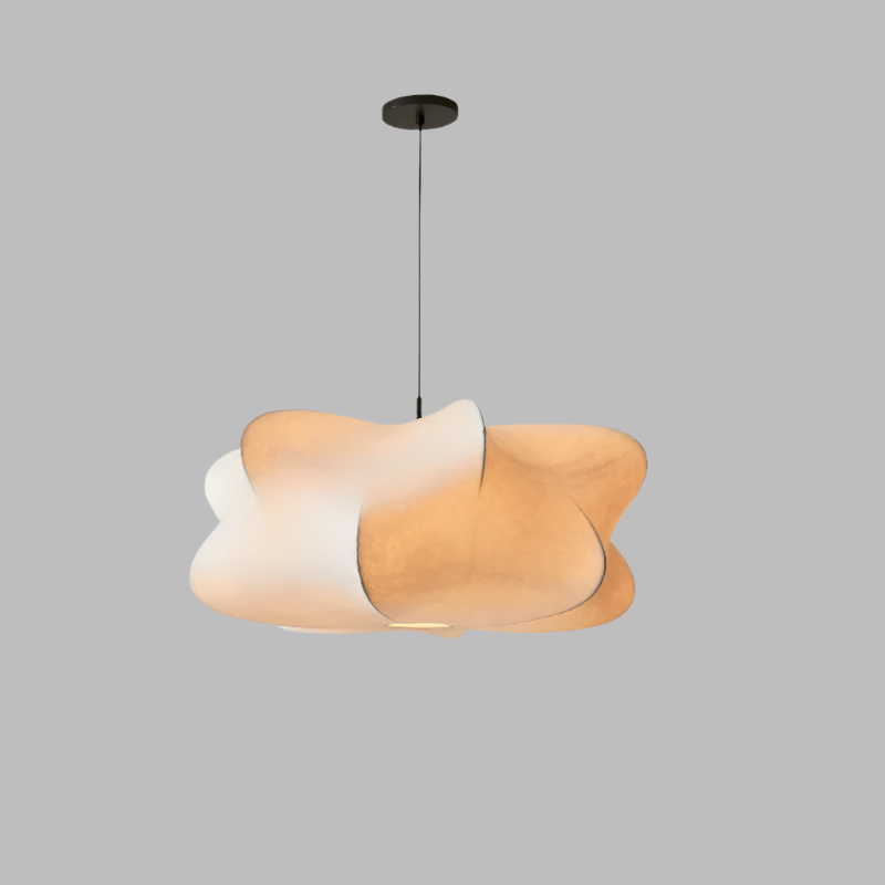 HanaMori | Japanese Silk Pendant Lamp in Wabi-Sabi Style