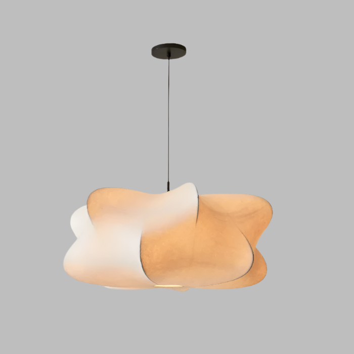 HanaMori | Japanese Silk Pendant Lamp in Wabi-Sabi Style