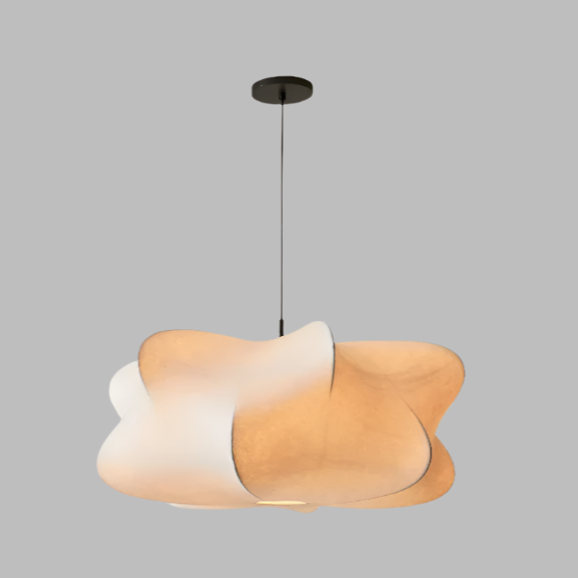 HanaMori | Japanese Silk Pendant Lamp in Wabi-Sabi Style