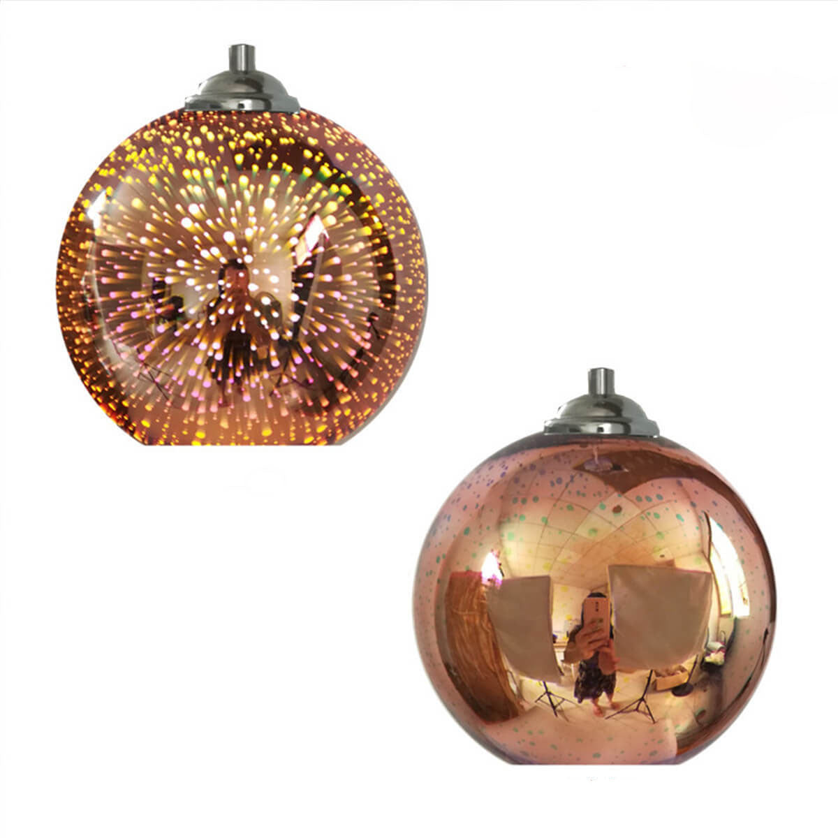 Modern Colorful 3D Glass Dome 1-Light Pendant Lamp