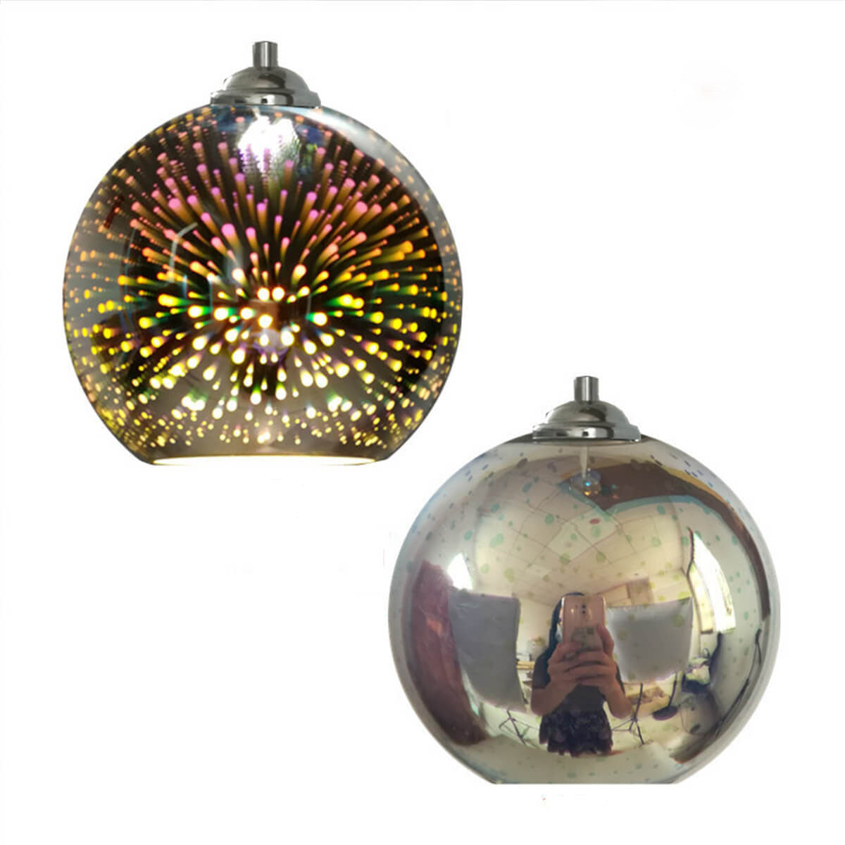 Modern Colorful 3D Glass Dome 1-Light Pendant Lamp