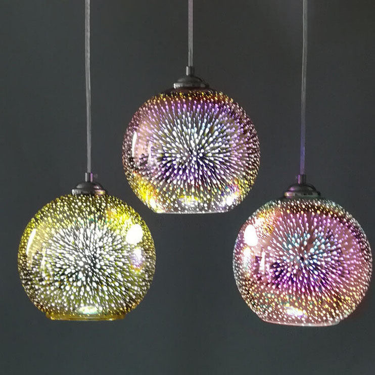 Modern Colorful 3D Glass Dome 1-Light Pendant Lamp