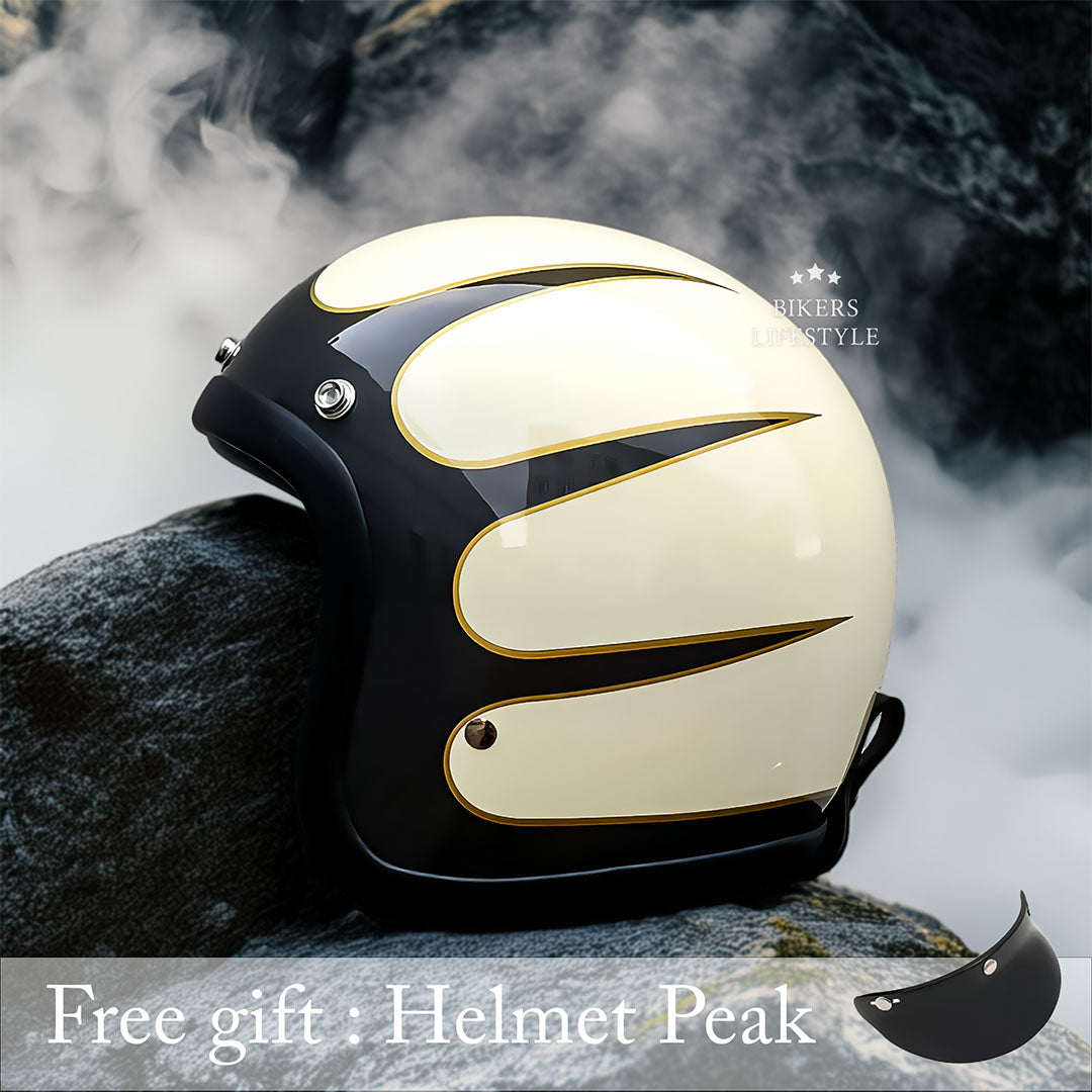 Stratus Low-Profile Retro Motorcycle Helmet, DOT And ECE Certified