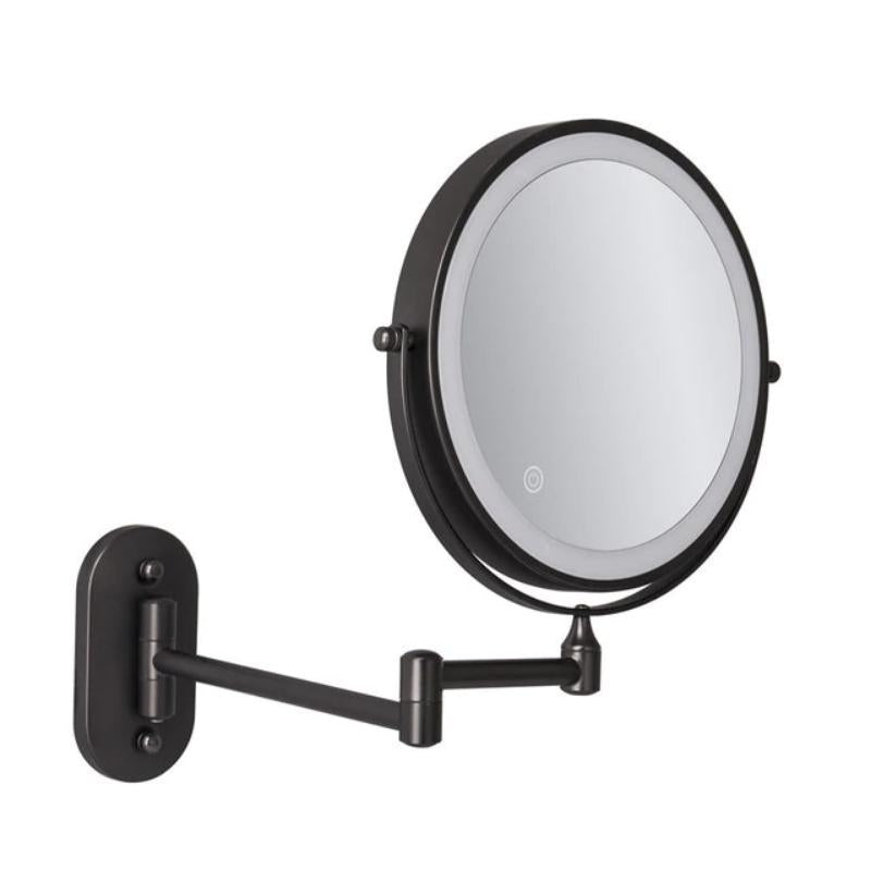 OnyxGlow | Black Rechargeable LED Magnifying Vanity Mirror for Makeup and Bathroom