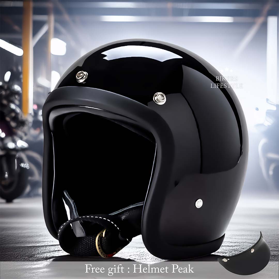 Stratus Low-Profile Retro Motorcycle Helmet, DOT And ECE Certified