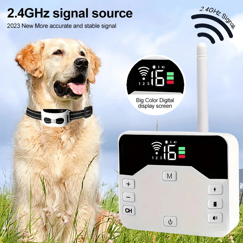 Dual-Mode Wireless Dog Fence and Outdoor Training Collar