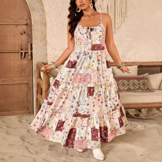 Robe à Bretelles Imprimée Fleurs