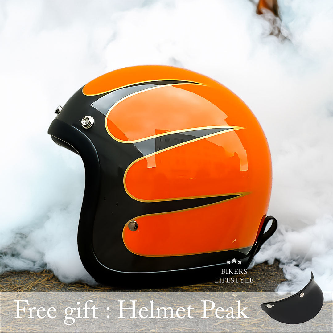 Stratus Low-Profile Retro Motorcycle Helmet, DOT And ECE Certified