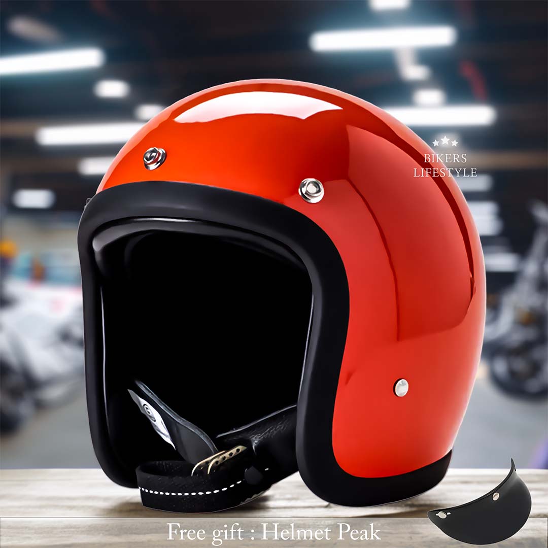 Stratus Low-Profile Retro Motorcycle Helmet, DOT And ECE Certified