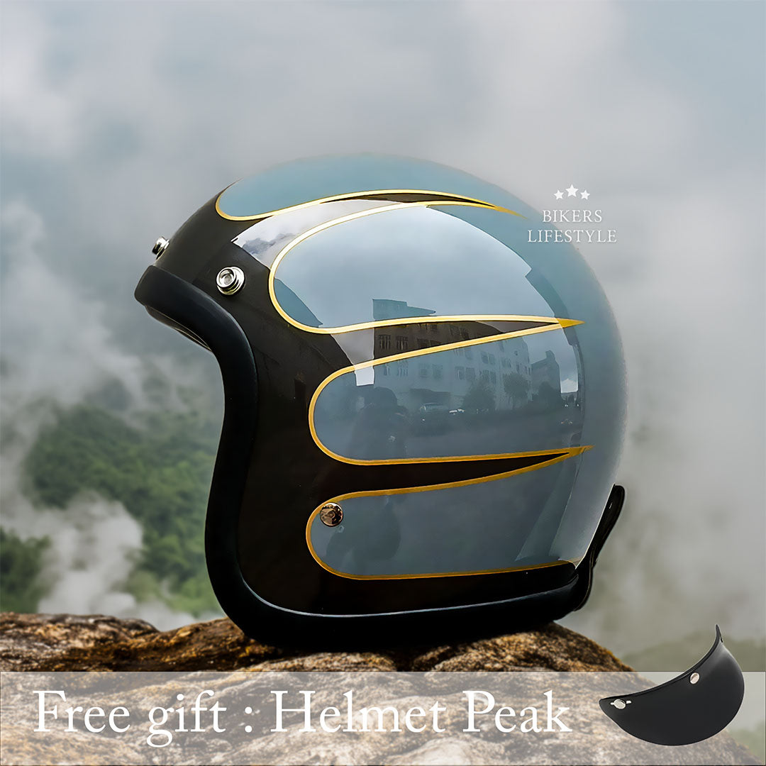 Stratus Low-Profile Retro Motorcycle Helmet, DOT And ECE Certified