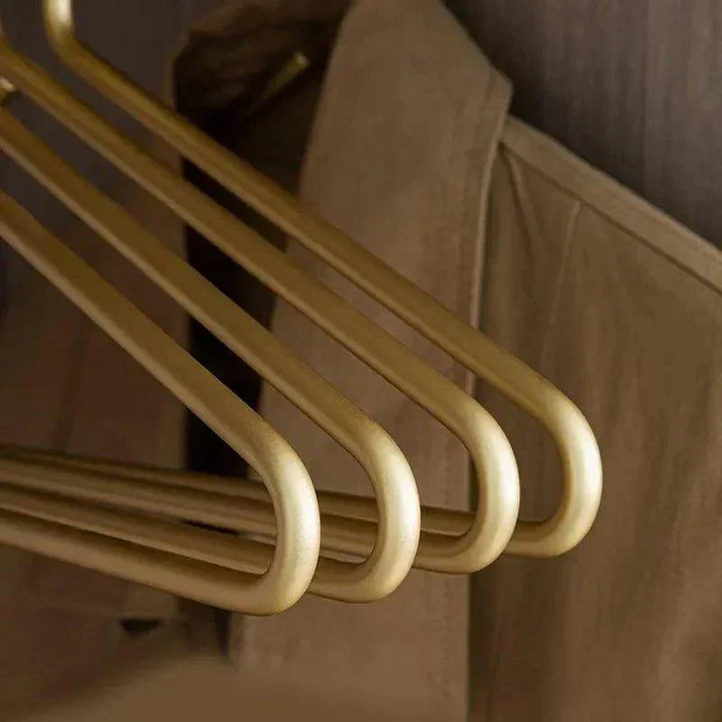 Bellora Set of 5 Solid Matte Metal Hangers in Gold and Silver for Seamless Wardrobe Organization