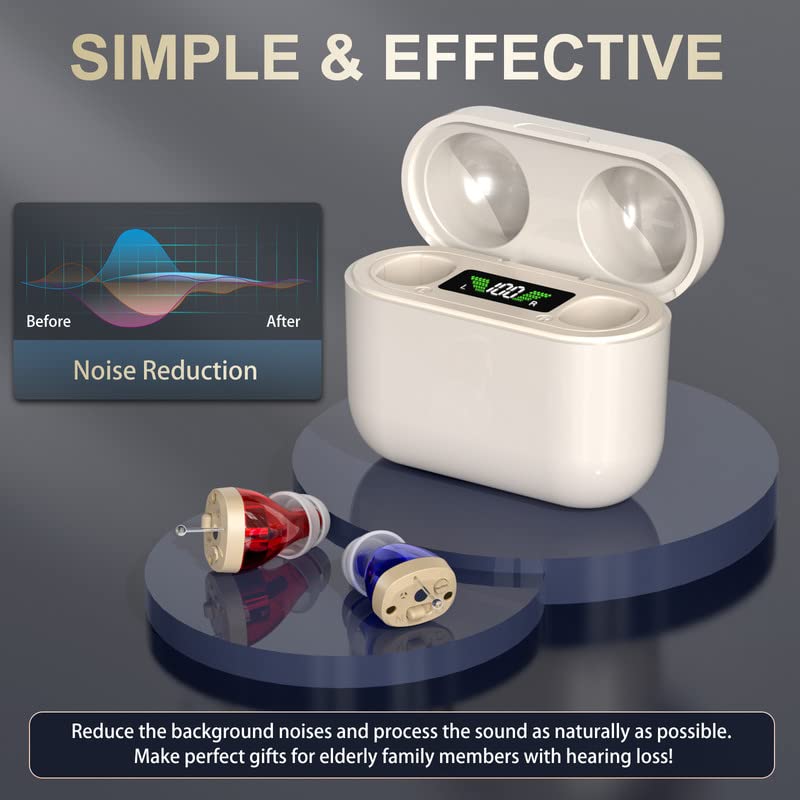 Kirrea Invisible Rechargeable Hearing Boosters With Wireless Charging Case