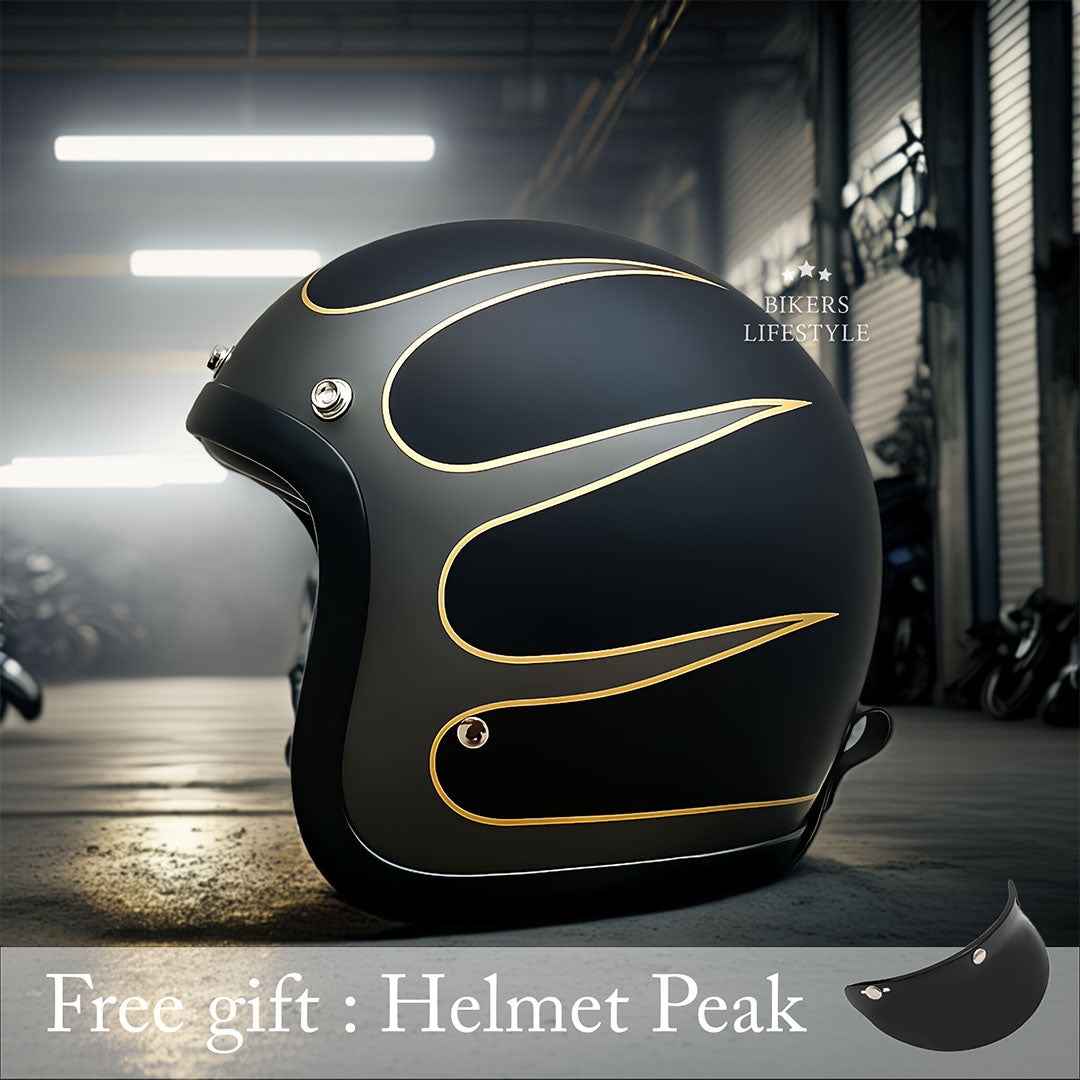 Stratus Low-Profile Retro Motorcycle Helmet, DOT And ECE Certified