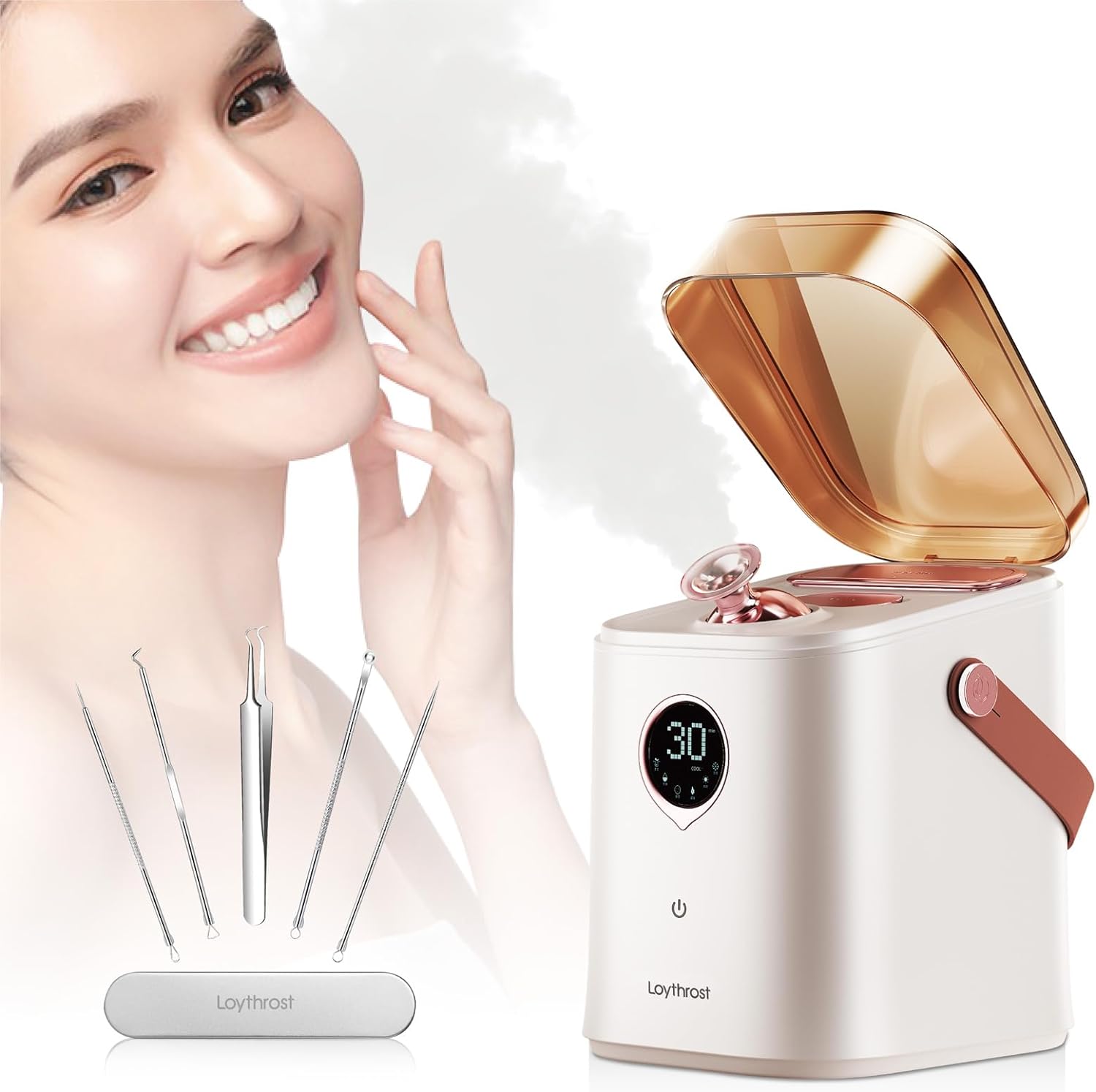 Advanced 6-in-1 Ionic Facial Steamer for Deep Pore Cleansing