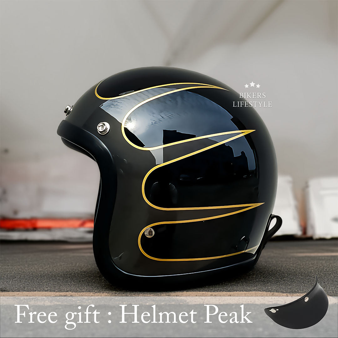 Stratus Low-Profile Retro Motorcycle Helmet, DOT And ECE Certified
