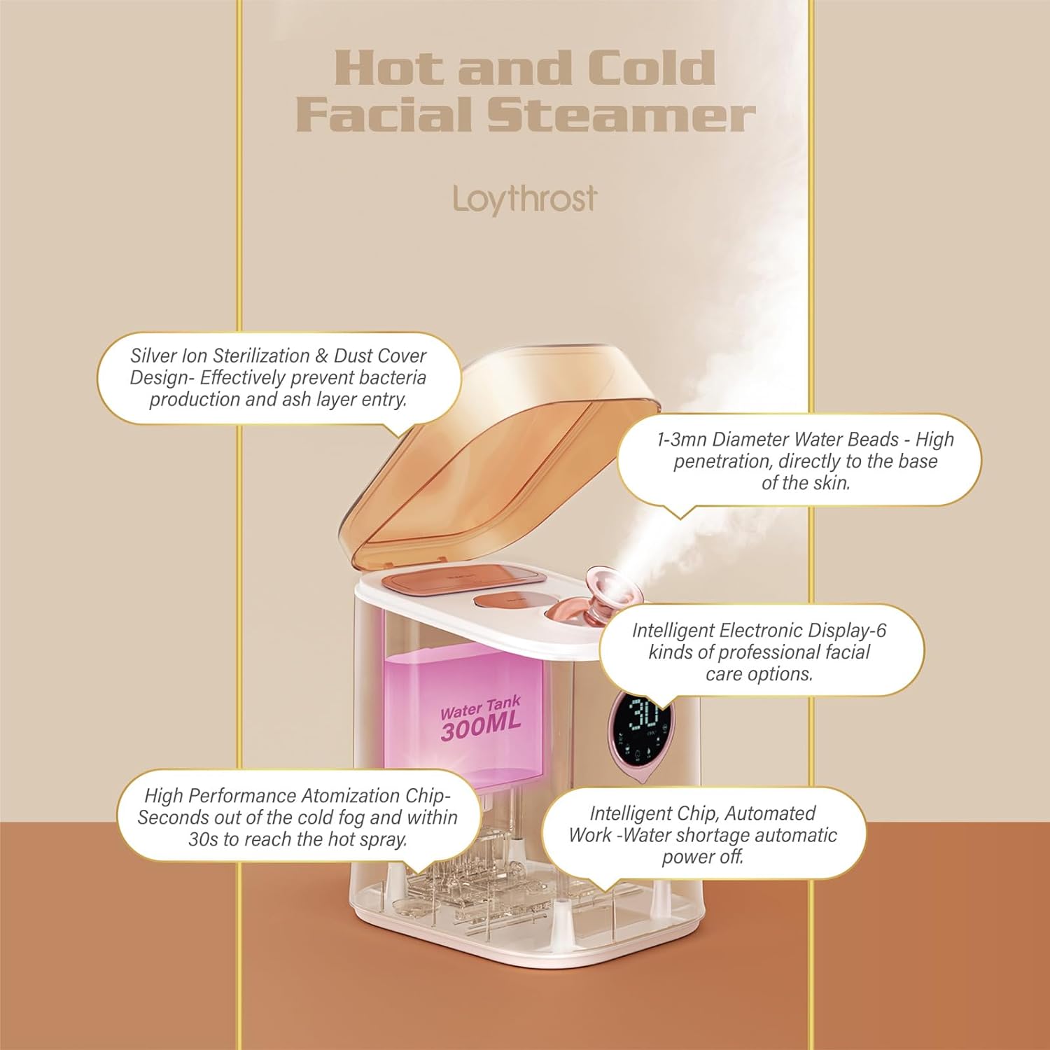 Advanced 6-in-1 Ionic Facial Steamer for Deep Pore Cleansing