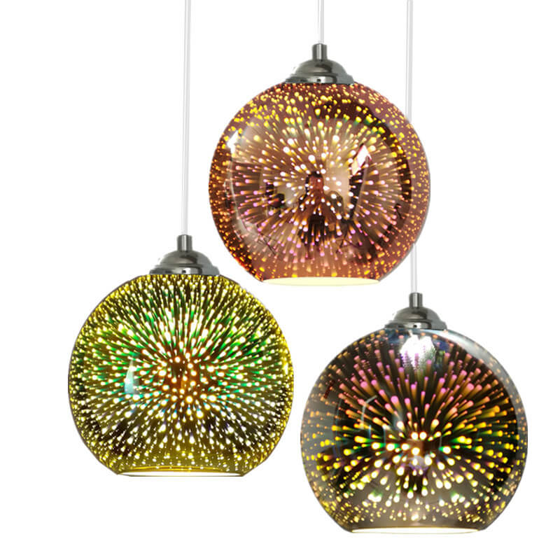 Modern Colorful 3D Glass Dome 1-Light Pendant Lamp