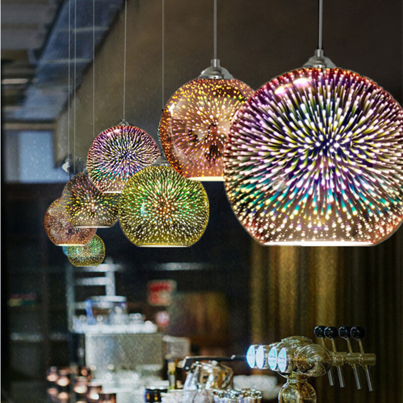 Modern Colorful 3D Glass Dome 1-Light Pendant Lamp