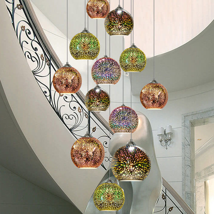 Modern Colorful 3D Glass Dome 1-Light Pendant Lamp