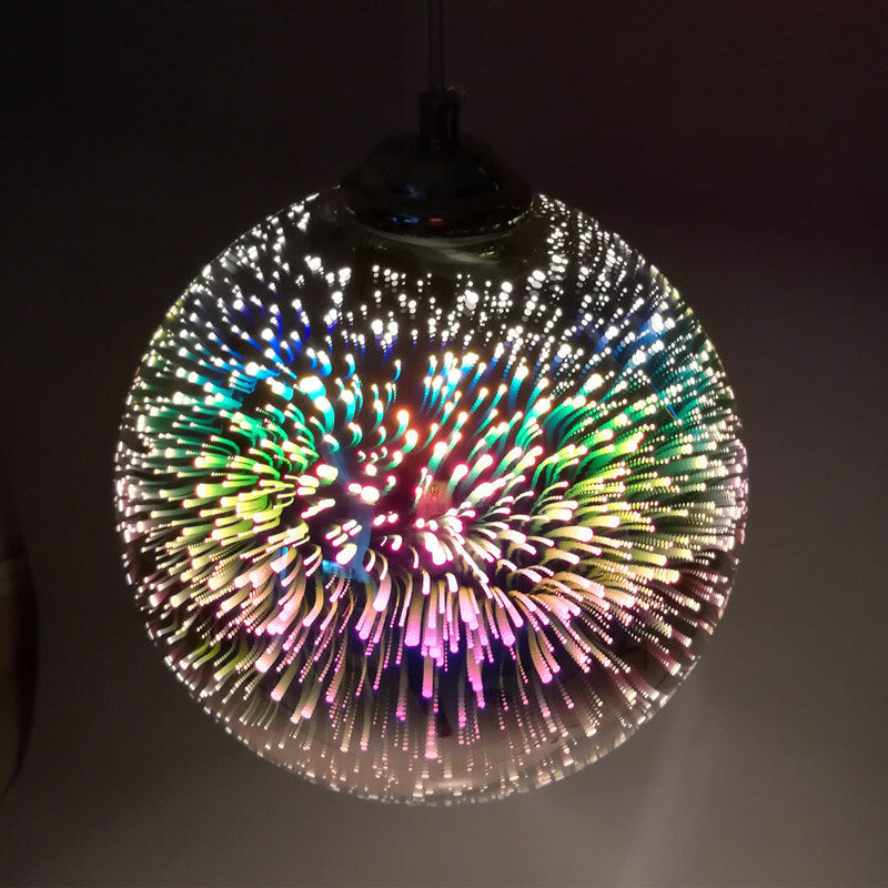 Modern Colorful 3D Glass Dome 1-Light Pendant Lamp