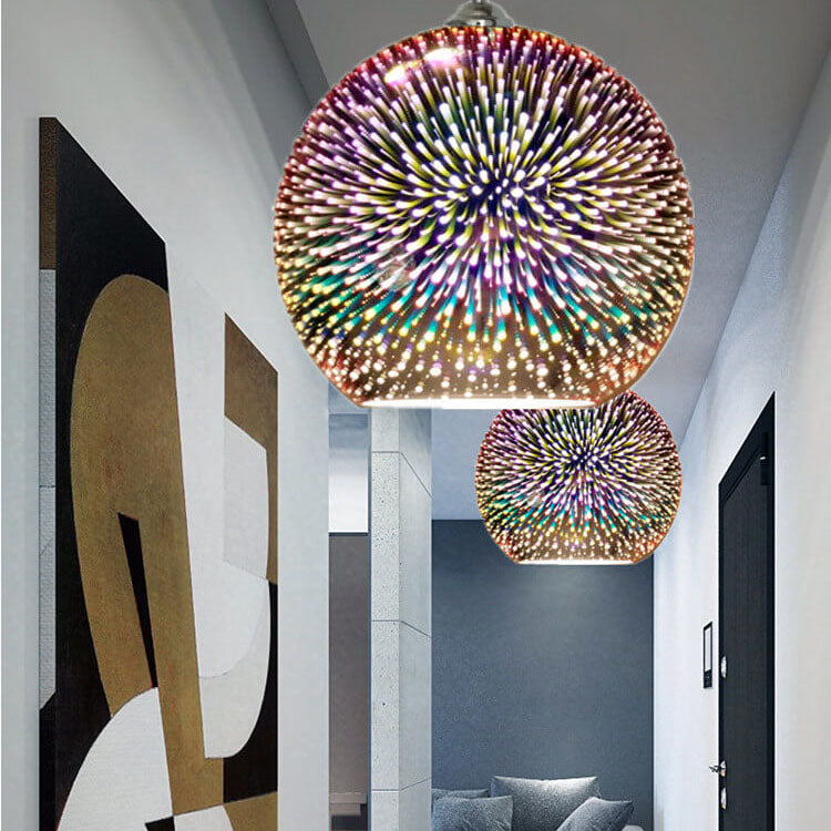 Modern Colorful 3D Glass Dome 1-Light Pendant Lamp