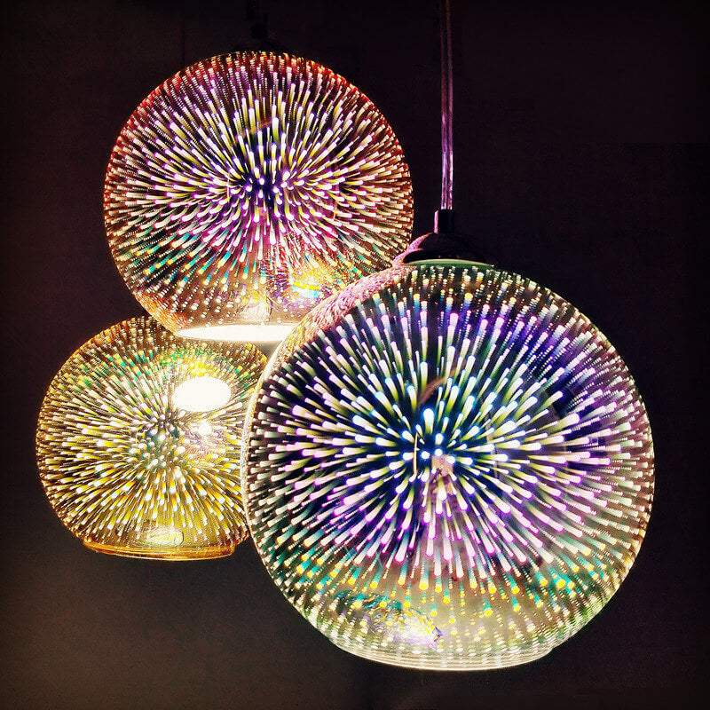 Modern Colorful 3D Glass Dome 1-Light Pendant Lamp