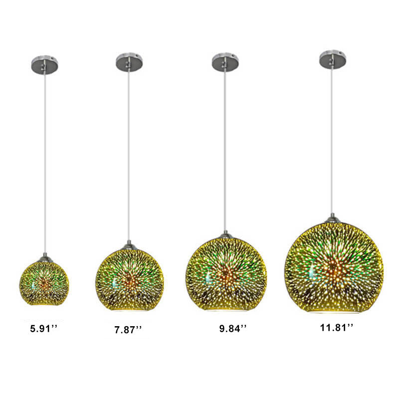Modern Colorful 3D Glass Dome 1-Light Pendant Lamp