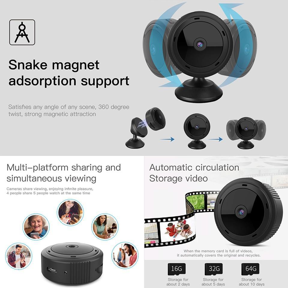 Compact 1080P WiFi Night Vision Surveillance Camera