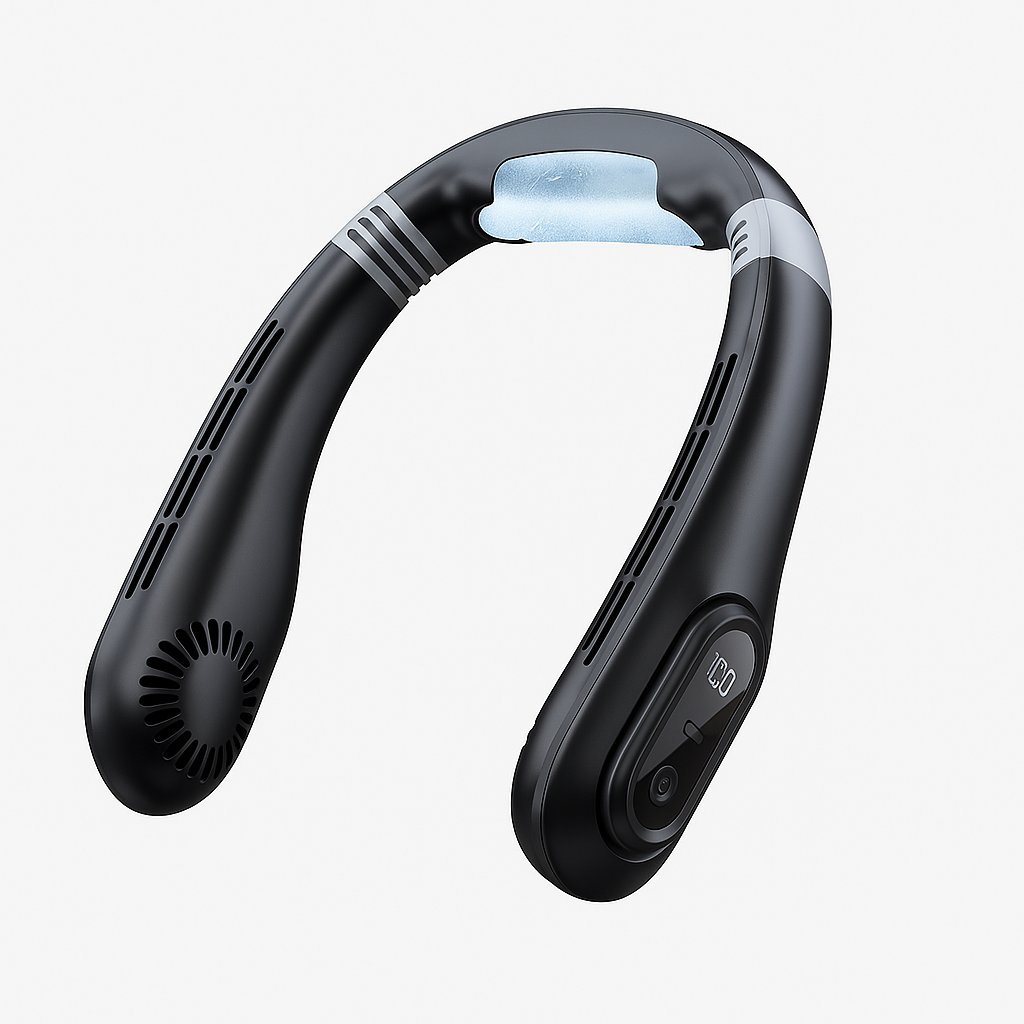 BreezeNova | Comfort-Fit Portable Neck Fan with Digital Display