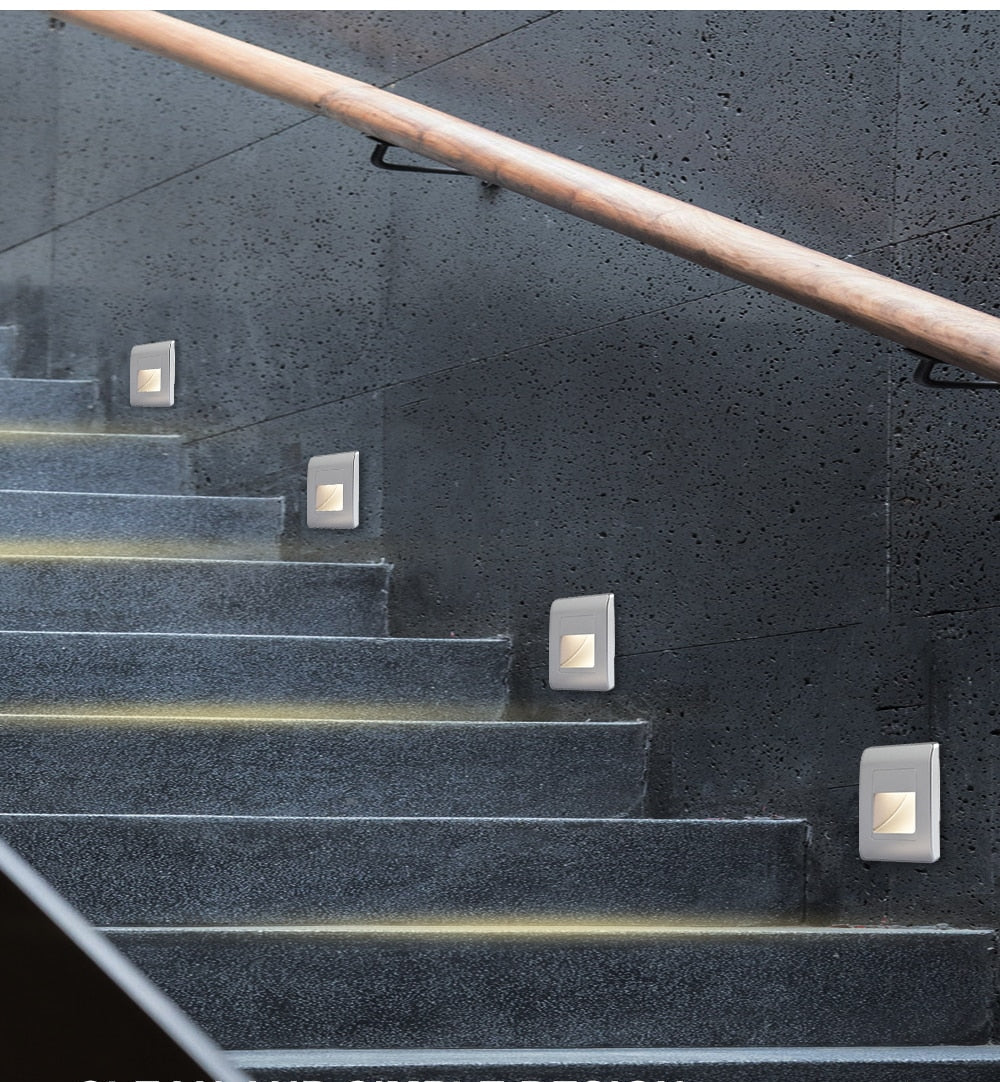 LumaGate | Recessed 4-Color LED Step Light With PIR Sensor