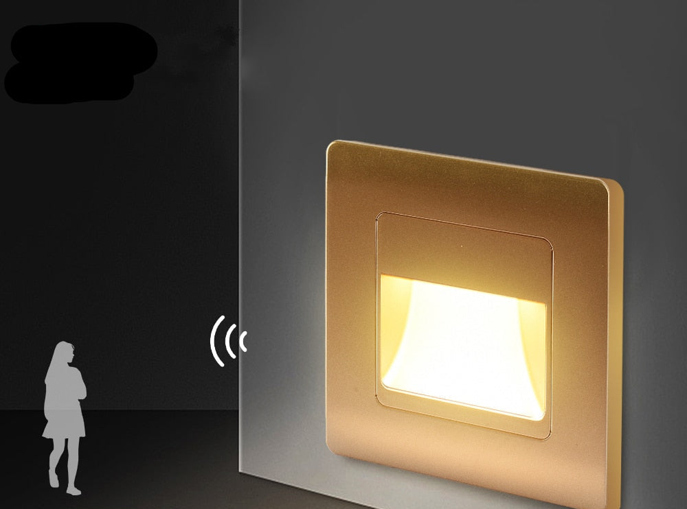 LumaGate | Recessed 4-Color LED Step Light With PIR Sensor