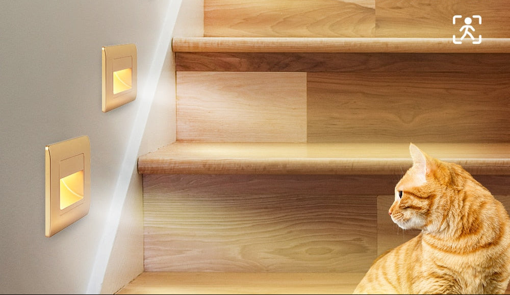 LumaGate | Recessed 4-Color LED Step Light With PIR Sensor