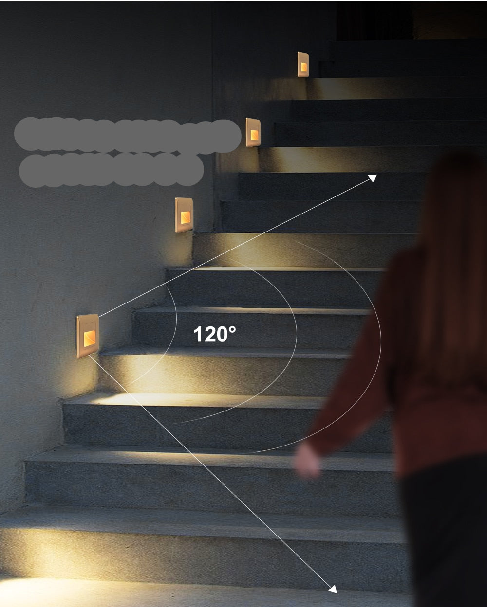 LumaGate | Recessed 4-Color LED Step Light With PIR Sensor