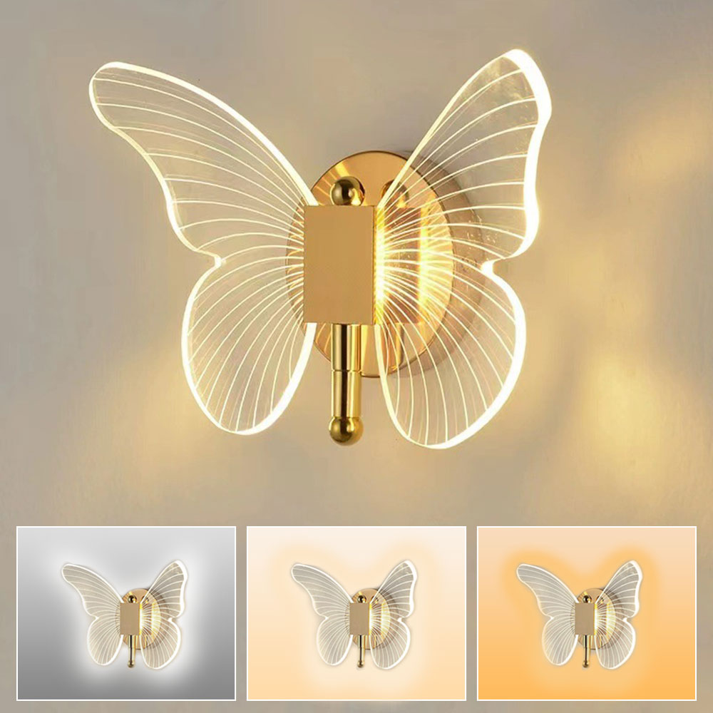 Luminara | LED Butterfly Acrylic Wall Sconce for Indoor Home Decor