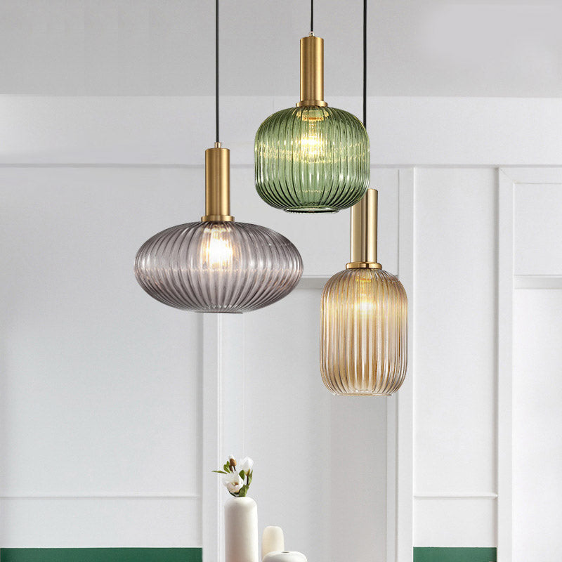 Asteri Scandi Fluted Glass Pendant Lights