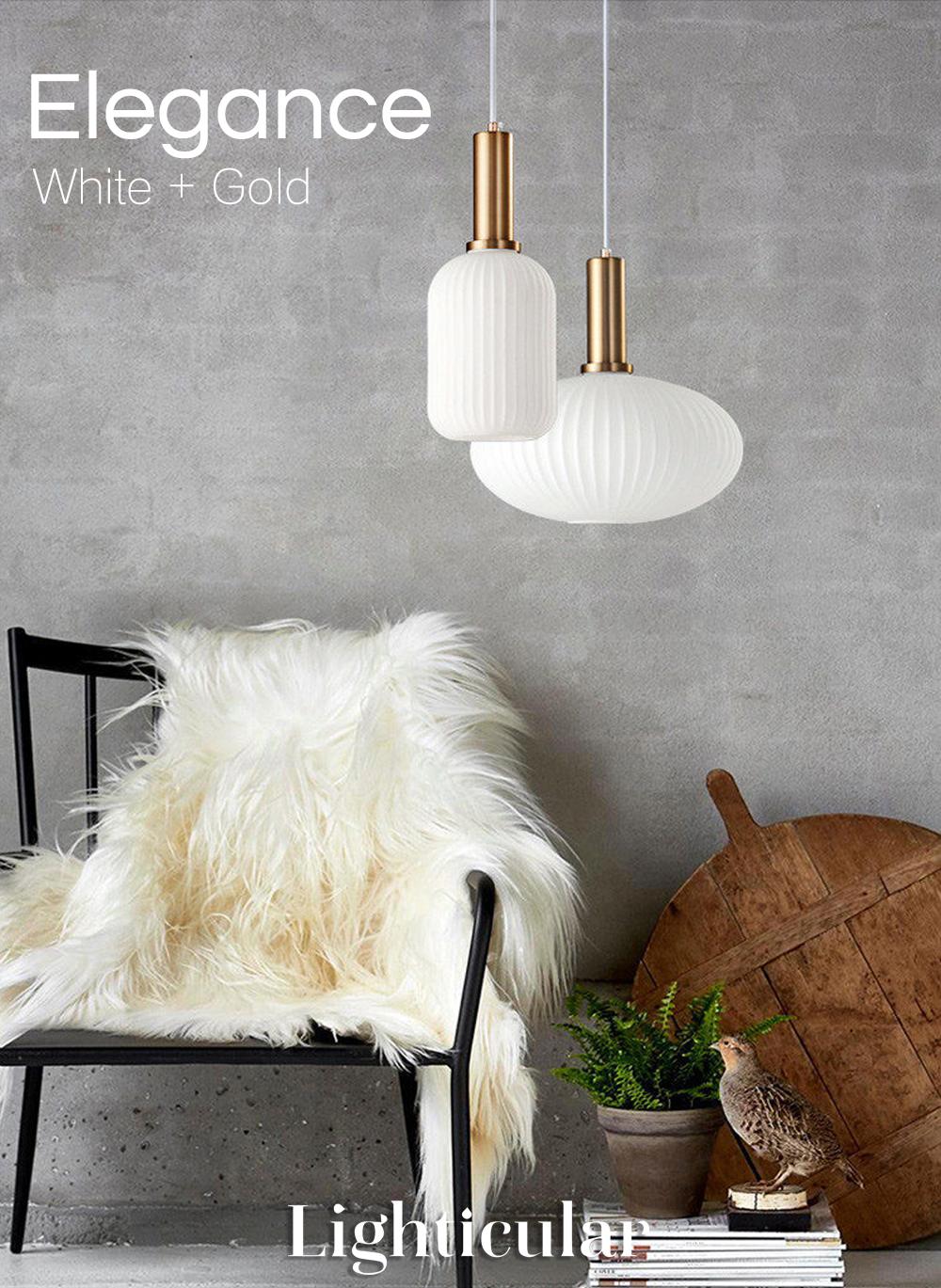 Asteri Scandi Fluted Glass Pendant Lights