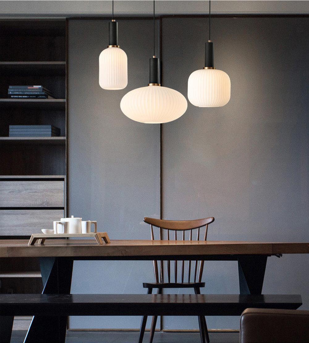 Asteri Scandi Fluted Glass Pendant Lights
