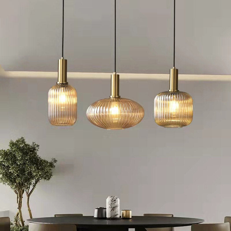Asteri Scandi Fluted Glass Pendant Lights